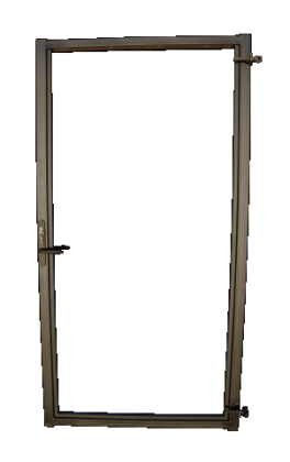Verstelbaar stalen poortframe 98,5 x 190 cm, inclusief kokerprofiel en slot en beslagset, zwart gepo
