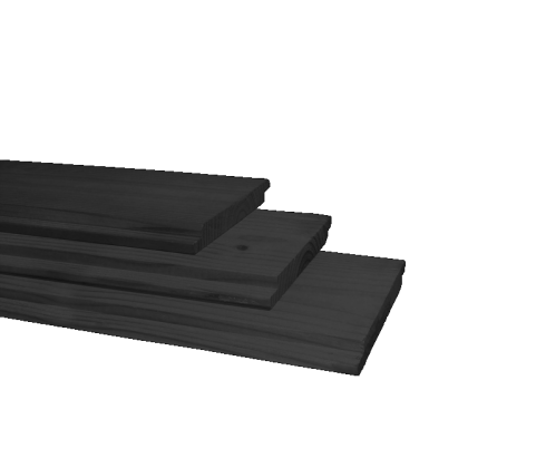 VU Halfhouts Rabat 1,8 x 19,5 x 300 Zwart gedompeld*