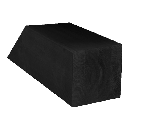 VU Paal Gs Verlijmd 14 x 14 x 400 Zwart gedompeld*