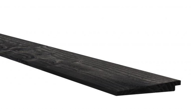 Douglas Zweeds rabat 1 zijde geschaafd, 1 zijde fijnbezaagd 1,1-2,7 x 19,5 x 500 cm, zwart gedompeld