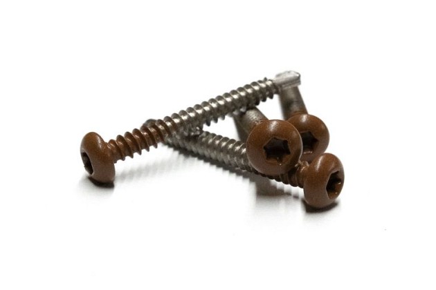 RVS schroef met gekleurde top voor NTW Castellation PRO, set a 50 stuks incl. bit, Teak.*