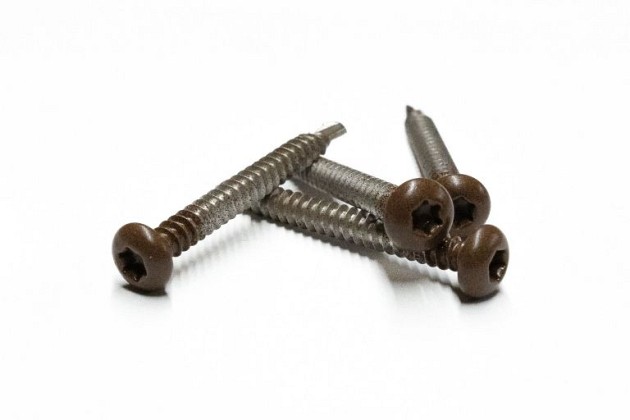 RVS schroef met gekleurde top voor NTW Castellation PRO, set a 50 stuks incl. bit, Ipé.*