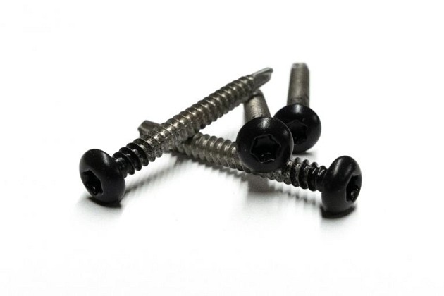 RVS schroef met gekleurde top voor NTW Castellation PRO, set a 50 stuks incl. bit, Ebony Zwart.*