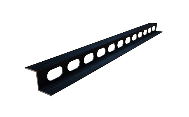 Aluminium S-profiel ventilatielat t.b.v. wandbekleding, 2,5 x 6 x 300 cm, zwart (RAL 9005).*