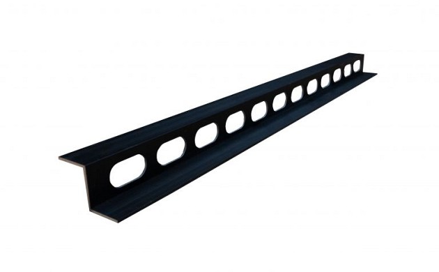 Aluminium S-profiel ventilatielat t.b.v. wandbekleding, 2,5 x 6 x 300 cm, zwart (RAL 9005).*