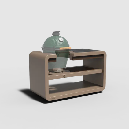 Station Kamado - 1500 x 752 x 900 - RAL7006 Beigegrijs - Aluminium + Bamboo (excl. Kamado)