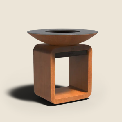 SEARE HALO - Ø 1005 x 1000 - Onbehandeld - Corten staal + Staal + Bamboo