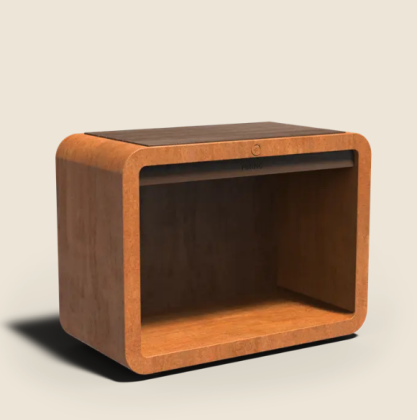STATION standard - 1190 x 600 x 900 - Onbehandeld - Corten staal + Bamboo