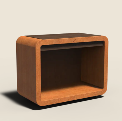 STATION standard - 790 x 600 x 900 - Onbehandeld - Corten staal + Bamboo