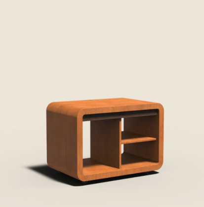 STATION DOME - 1190 x 835 x 750 - Onbehandeld - Corten staal + Bamboo