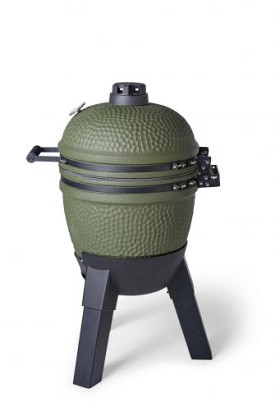 Kamado green incl. pedestal - incl. aluminium black legs (no wheels, no side-tables)