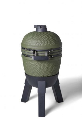 Kamado green incl. pedestal - incl. aluminium black legs (no wheels, no side-tables)