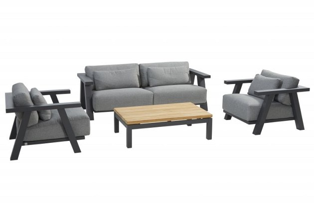 ACTIE - 4 Seasons Outdoor Iconic loungeset antraciet incl. kussens OP=OP