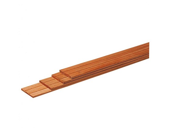 Hardhouten geschaafde plank, met V-groeven, 1,5 x 14,5 x 180 cm