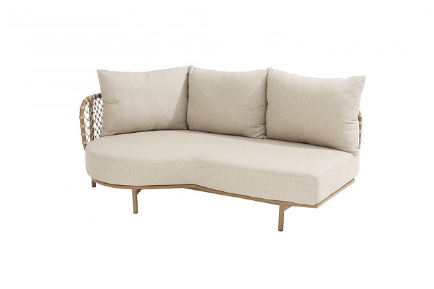 4 Seasons Outdoor Martinique modulaire 3-zits loungebank + chaise longue bank + incl. 8 kussens
