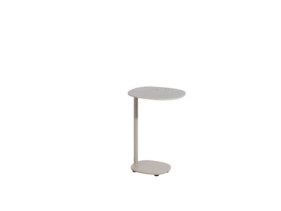4 Seasons Outdoor Sofie bijzettafel latte met keramisch tafelblad 35 x 30 cm (H 50) OP=OP