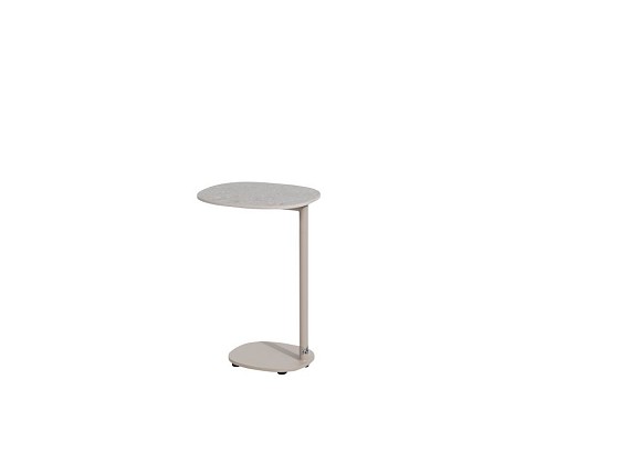 4 Seasons Outdoor Sofie bijzettafel latte met keramisch tafelblad 35 x 30 cm (H 50) OP=OP