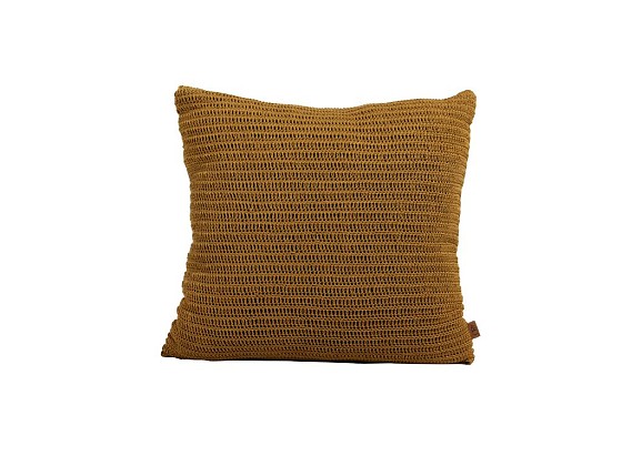 4 Seasons Outdoor Sierkussen gehaakt, 60 x 60 cm caramel