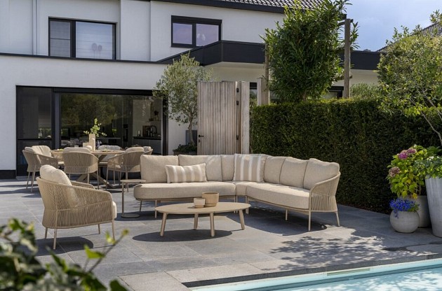 Taste by 4 Seasons Outdoor Florence 2-zits loungebank latte rechts zonder armleuning incl. 3 kussens
