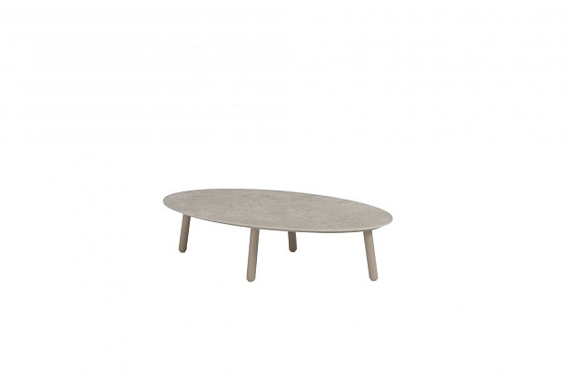Taste by 4 Seasons Outdoor Salute ovale bijzettafel latte met keramisch tafelblad 120 x 65 cm (H 30)