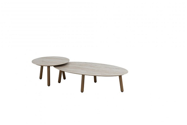 Taste by 4 Seasons Outdoor Salute ovale bijzettafel amber met keramisch tafelblad 120 x 65 cm (H 30)
