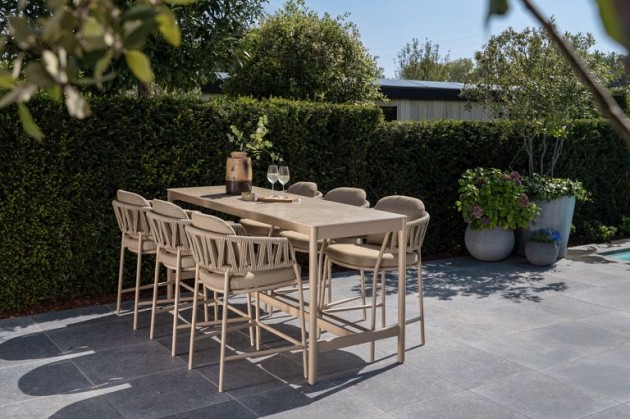 Taste by 4 Seasons Outdoor Soho high dining tuintafel latte met keramisch tafelblad 220 x 75 cm (H 9