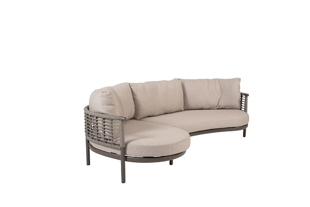 Taste by 4 Seasons Outdoor Puglia modulaire loungeset terre: 2-zits loungebank armleuning links + ch
