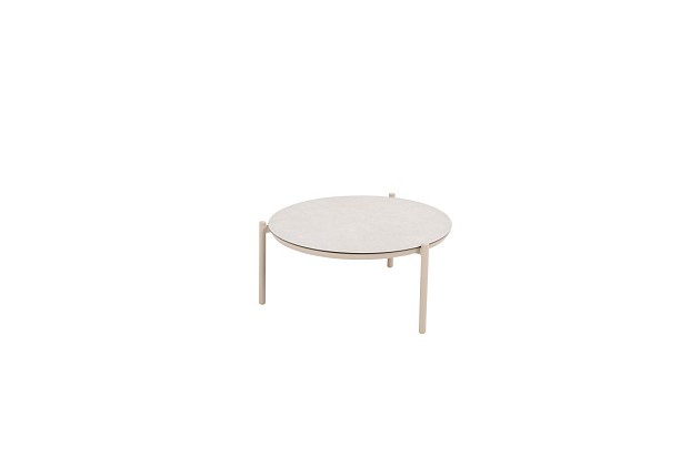Taste by 4 Seasons Outdoor Vic loungetafel latte met geprint keramiek tafelblad 73 cm Ø (H 35)