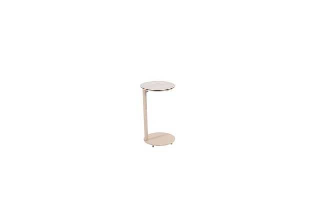 Taste by 4 Seasons Outdoor Vic bijzettafel latte met geprint keramiek tafelblad 30 cm Ø (H 50)
