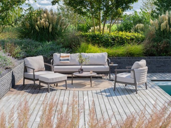 Taste by 4 Seasons Outdoor Vic loungetafel terre met geprint keramiek tafelblad 73 cm Ø (H 35) OP=OP