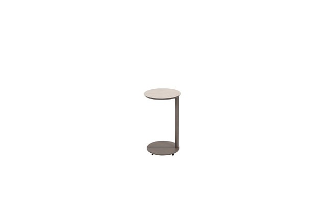 Taste by 4 Seasons Outdoor Vic bijzettafel terre met geprint keramiek tafelblad 30 cm Ø (H 50)