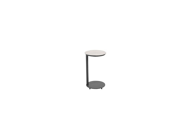 Taste by 4 Seasons Outdoor Vic bijzettafel antraciet met geprint keramiek tafelblad 30 cm Ø (H 50) O