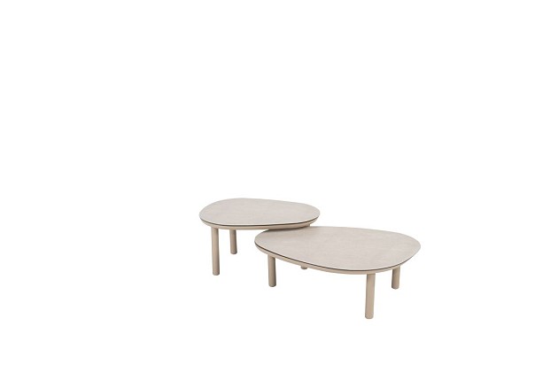 Taste by 4 Seasons Outdoor Monroe set van 2 bijzettafels latte 65 Ø cm (H 32) en 80 Ø cm (27 H)