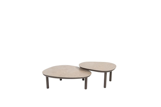 Taste by 4 Seasons Outdoor Monroe set van 2 bijzettafels terre 65 Ø cm (H 32) en 80 Ø cm (27 H)