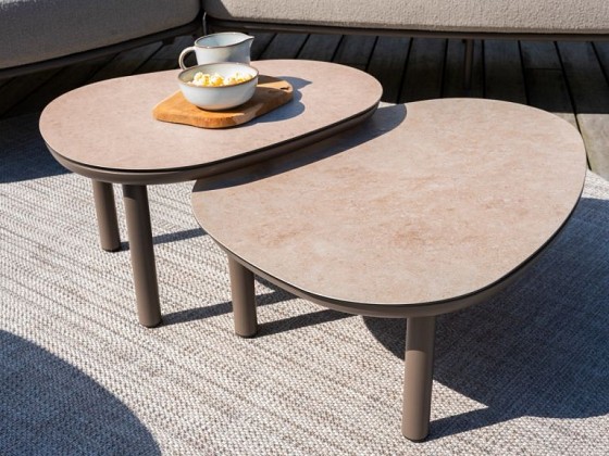 Taste by 4 Seasons Outdoor Monroe set van 2 bijzettafels terre 65 Ø cm (H 32) en 80 Ø cm (27 H)