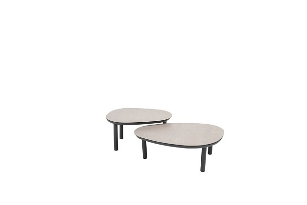 Taste by 4 Seasons Outdoor Monroe set van 2 bijzettafels antraciet 65 Ø cm (H 32) en 80 Ø cm (27 H)