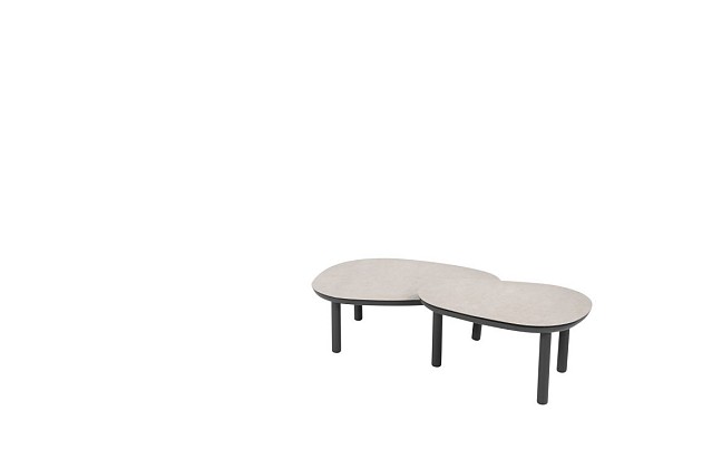 Taste by 4 Seasons Outdoor Monroe set van 2 bijzettafels antraciet 65 Ø cm (H 32) en 80 Ø cm (27 H)