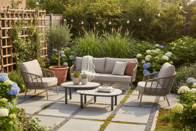 Taste by 4 Seasons Outdoor Monroe set van 2 bijzettafels antraciet 65 Ø cm (H 32) en 80 Ø cm (27 H)