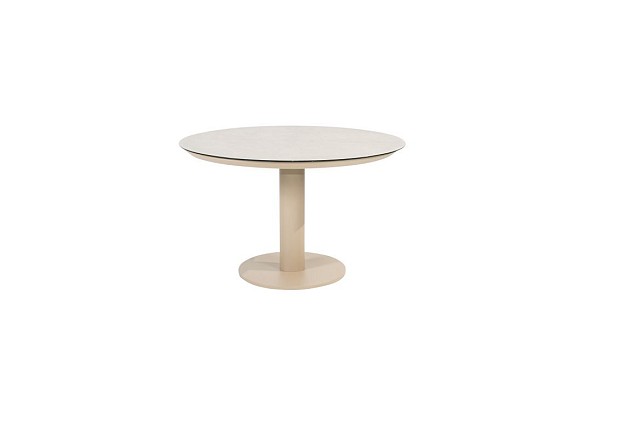 Taste by 4 Seasons Outdoor Sarah tuintafel latte met geprinte keramiek tafelblad 120 cm Ø