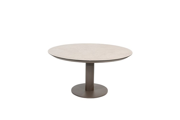 Taste by 4 Seasons Outdoor Sarah low dining tuintafel terre met geprinte keramiek tafelblad 130 cm Ø