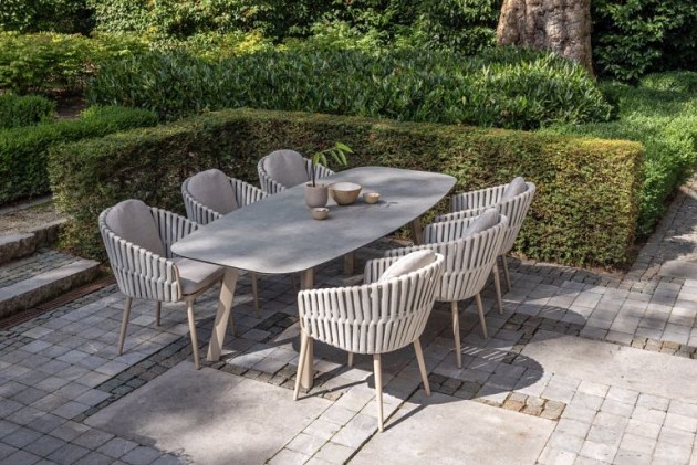 Taste by 4 Seasons Outdoor Manolo uitschuifbare tuintafel latte met geprint keramiek tafelblad 230 -