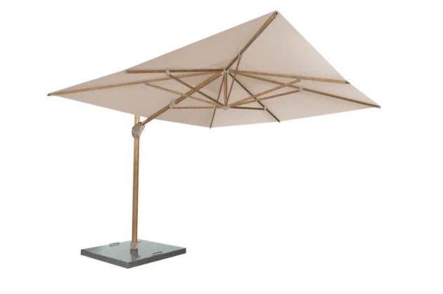 4 Seasons Outdoor Hacienda zweefparasol 300 x 400 cm Zand met Latte frame