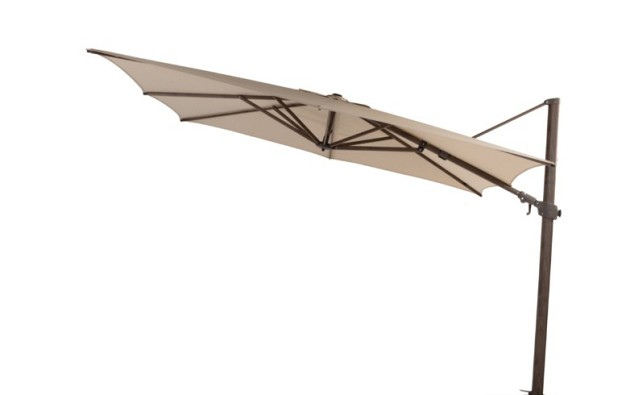 4 Seasons Outdoor Hacienda zweefparasol 300 x 400 cm Beach met wenge frame