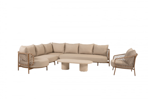 4 Seasons Outdoor Martinique loungeset Amber en Hampton loungetafel en bijzettafel