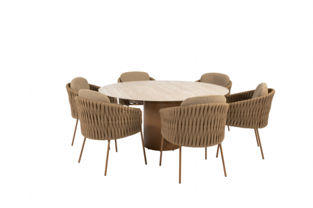 4 Seasons Outdoor Molina dining set met Colorado eettafel Amber