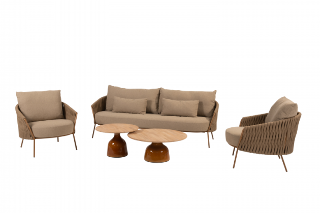 Molina loungeset Amber met June loungetafels Caramel | 4 Seasons Outdoor
