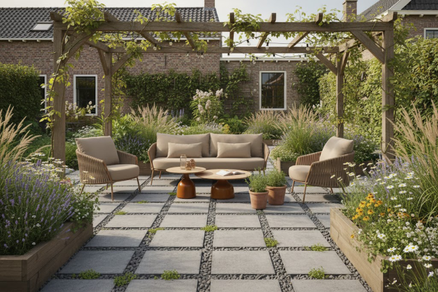 Molina loungeset Amber met June loungetafels Caramel | 4 Seasons Outdoor