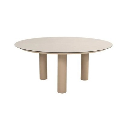4 Seasons Outdoor Puccini dining set met Donato eettafel rond Ø 160cm Latte