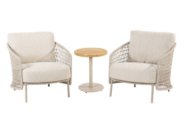 Puccini bistro loungeset met Volta bijzettafel Latte | 4 Seasons Outdoor