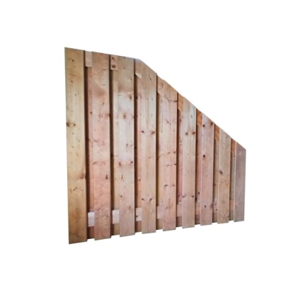 Redvision geschaafd plankenscherm 19-planks 16 mm, 180 x 180-90 cm, verticaal, recht aflopend.*